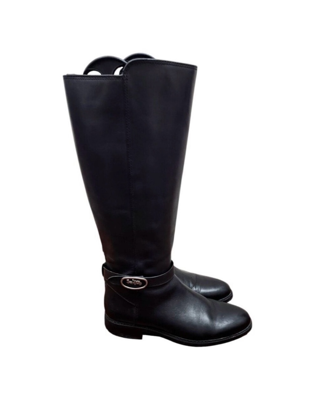 Coach Black Leather Over-the-Knee Riding Boots - Picture 2 of 16